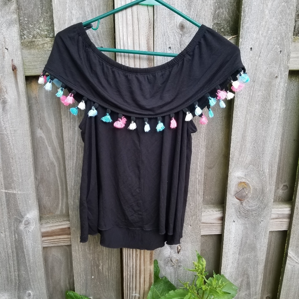 Love_Fire Pom Pom Juniors XL Blouse Top